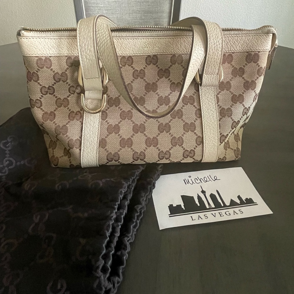 SOLD - Authentic Gucci Abbey Monogram Small Tote